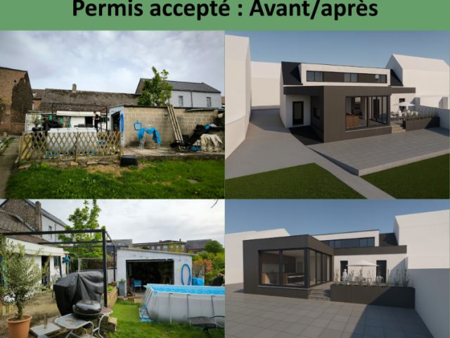 Demande de permis d'urbanisme acceptée : Rénovation et extension d'une maison unifamiliale